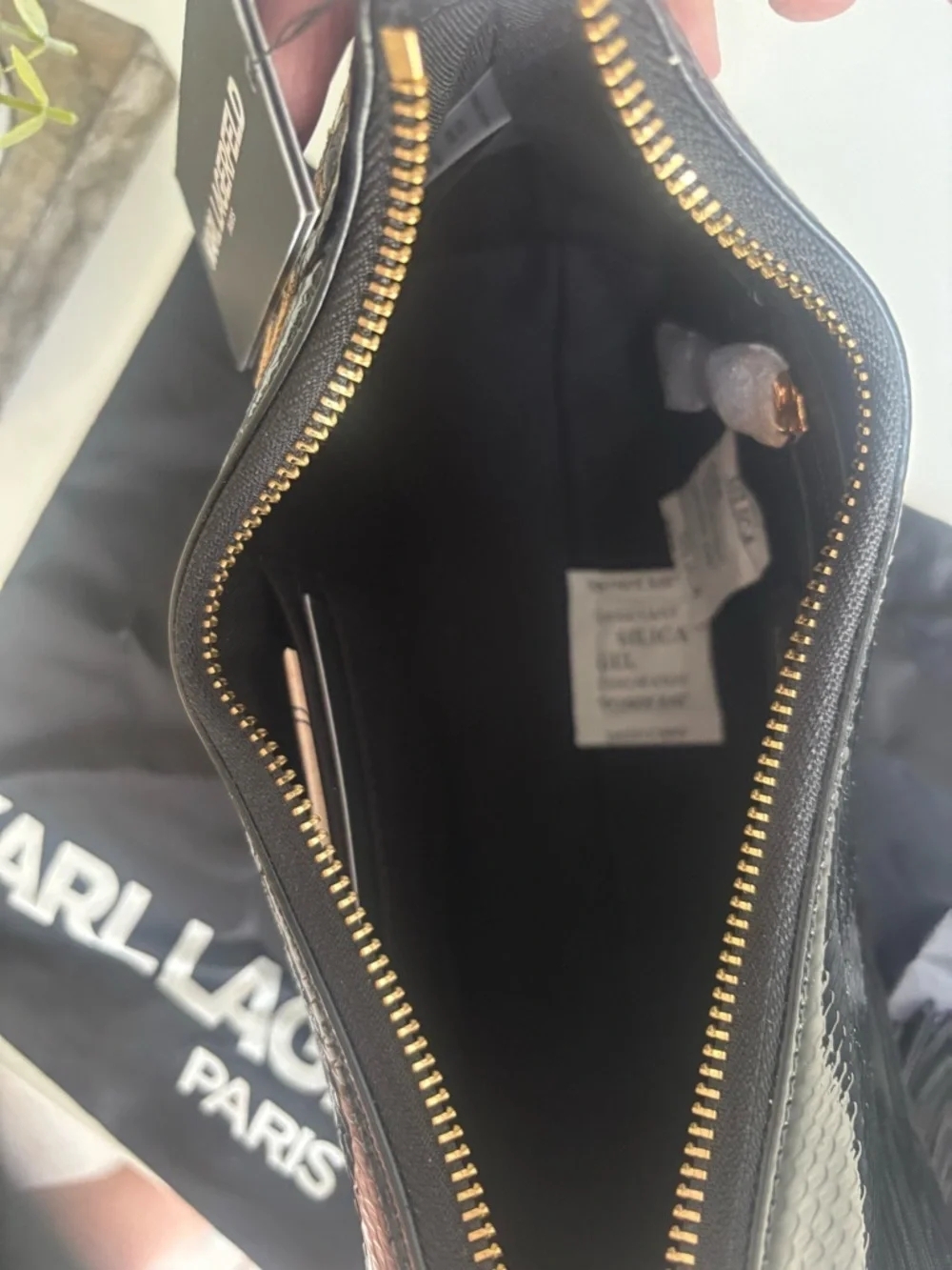KARL LAGERFELD Black Embroidered Shoulder Bag - Picture 10 of 11